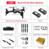 SG106 WiFi FPV RC Drone with 720P or 1080P or 4K HD Dual  Camera Optical Flow  Aerial Video RC Quadcopter for Toys Kid RC Dron