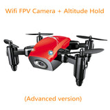 AEOFUN S9HW Mini Drone With Camera HD S9 No Camera Foldable RC Quadcopter Altitude Hold Helicopter WiFi FPV Micro Pocket Drone